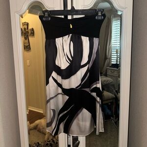 Bebe keyhole strapless silk dress